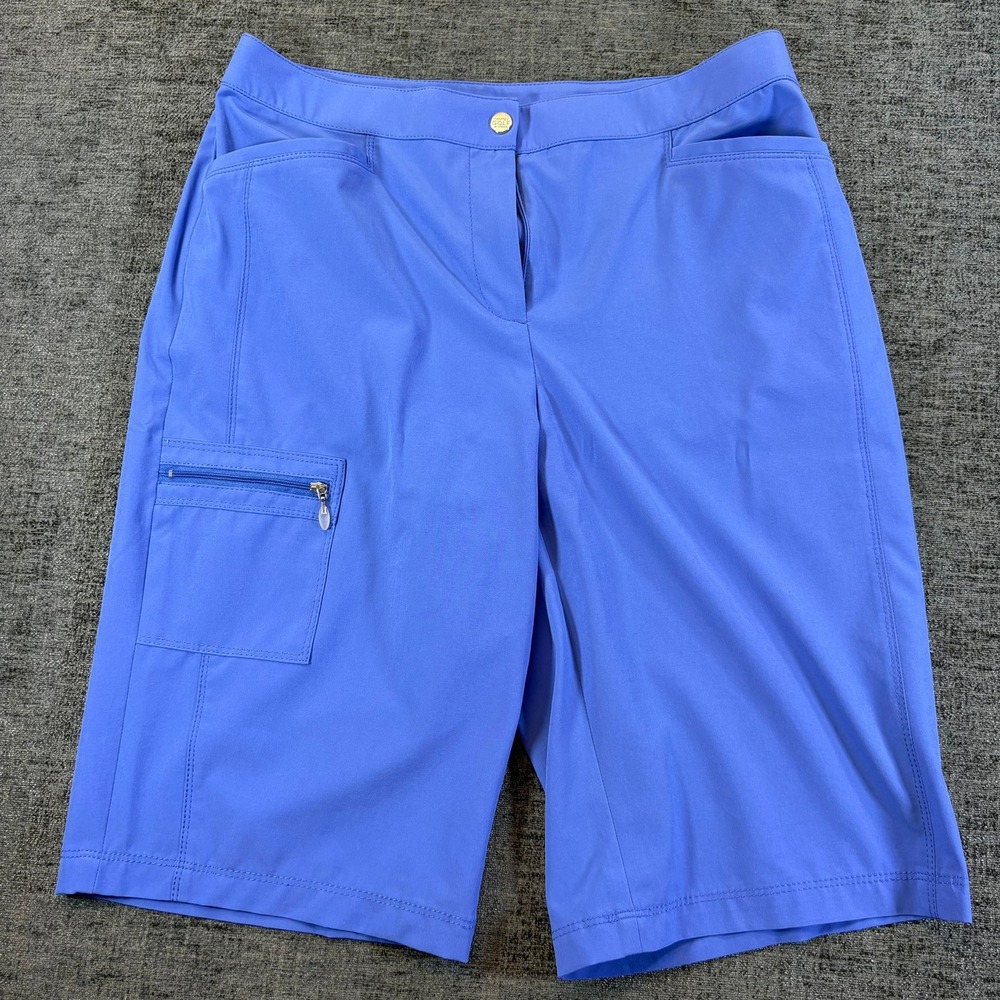 Zenergy Golf by Chicos Shorts Womens 1 Blue Performance Cargo Active 1438